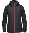 KXT-2W Stormtech Ladies Pacifica Wind Jacket Black / Bright Red colour image